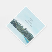 Serviette En Papier Aquarelle tropicale Palms & Mariage de plage (Coin)