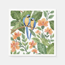 Aquarelle tropicale sauvage de la Jungle Macaw