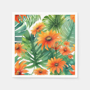 Serviette En Papier Aquarelle tropicale Tithonia
