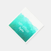 Serviette En Papier Aquarelle turquoise mignonne Joyeux anniversaire p (Coin)