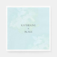 Aquarelle Turquoise Moderne Mariage personnalisé