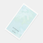 Serviette En Papier Aquarelle Turquoise Moderne Personnalisé Mariage I (Coin)