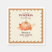 Serviette En Papier Aquarelle un Baby shower d'automne un peu Citrouil (Devant)