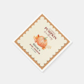 Serviette En Papier Aquarelle un Baby shower d'automne un peu Citrouil (Coin)