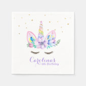 Serviette En Papier Aquarelle Unicorn Napkin (Devant)