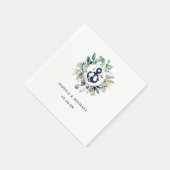 Serviette En Papier Aquarelle Verdure Ancre rustique Plage Mariage (Coin)