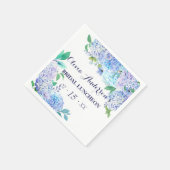Serviette En Papier Aquarelle Verdure Bleu Hydrangée Bridal Luncheon (Coin)