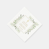 Serviette En Papier Aquarelle Verdure Floral Première Communion sainte (Coin)