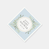 Serviette En Papier Aquarelle Verdure Garçon Baby shower bleu serviett (Coin)