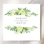 Serviette En Papier Aquarelle Verdure Jardin Floral Mariage Foliage