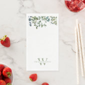Serviette En Papier Aquarelle Verdure Monogramme Papier Serviettes d'h (En situation)