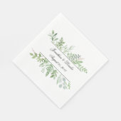 Serviette En Papier Aquarelle Verdure Serviettes de mariage personnali (Coin)