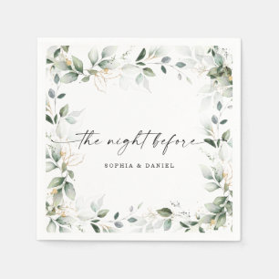 Serviette En Papier Aquarelle VerdureRépétition Soirée avant