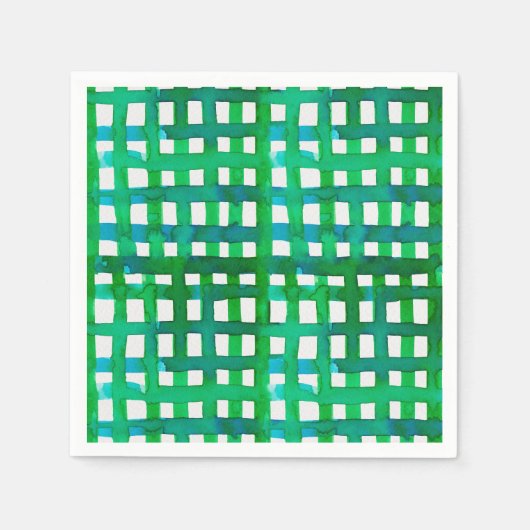 Serviette En Papier Aquarelle - vert (Devant)