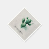 Serviette En Papier Aquarelle Vert Cactus Mariage sud-ouest (Coin)