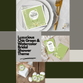 Serviette En Papier Aquarelle Vert Clivia Fête des mariées Florale