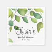 Serviette En Papier Aquarelle vert eucalyptus feuillage vert (Devant)