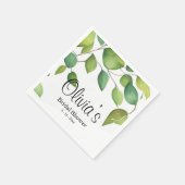 Serviette En Papier Aquarelle vert eucalyptus feuillage vert (Coin)