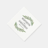 Serviette En Papier Aquarelle vert Feuille Mariage papier serviettes (Coin)