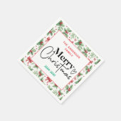 Serviette En Papier : Aquarelle Vert Grass - Fête de Noël (Coin)