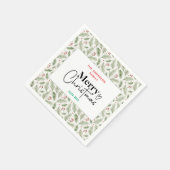 Serviette En Papier : Aquarelle Vert Grass - Fête de Noël (Coin)