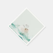 Serviette En Papier Aquarelle vert turquoise (Coin)