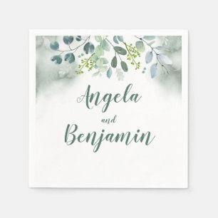 Serviette En Papier Aquarelle verte