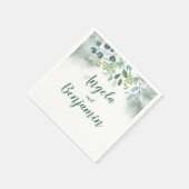 Serviette En Papier Aquarelle verte (Coin)