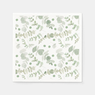 Serviette En Papier Aquarelle verte