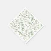 Serviette En Papier Aquarelle verte (Coin)
