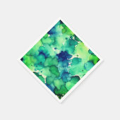 Serviette En Papier Aquarelle verte (Coin)