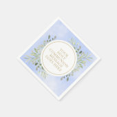Serviette En Papier Aquarelle verte Bleu Sainte Communion (Coin)