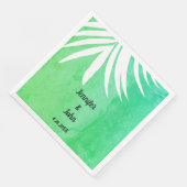 Serviette En Papier Aquarelle verte de feuille de palme Mariage rustiq (Coin)