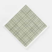 Serviette En Papier Aquarelle verte En vichy plaque de fête (Coin)