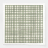 Serviette En Papier Aquarelle verte En vichy plaque de fête (Devant)