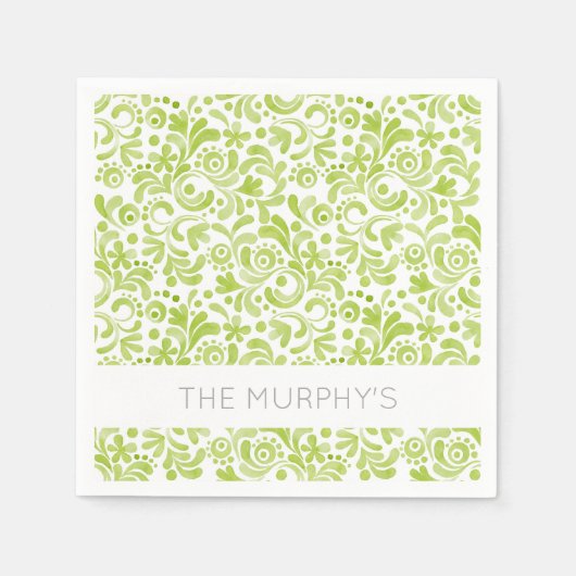 Serviette En Papier Aquarelle verte NOM DU Motif Lovely Spring Fun (Devant)