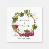 Serviette En Papier Aquarelle Vignes Vignes Bois Mariage Wreath (Devant)