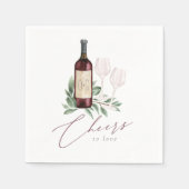 Serviette En Papier Aquarelle Vin Rouge Botanique Chefs à l'amour (Devant)