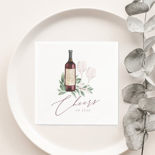 Serviette En Papier Aquarelle Vin Rouge Botanique Chefs à l'amour