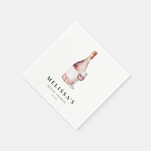 Serviette En Papier Aquarelle Vine rose Avant Vows Fête des mariées (Coin)