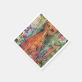 Serviette En Papier Aquarelle Vintage Chat Abstrait (11) (Coin)