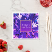 Serviette En Papier Aquarelle violet clair Glam botanique Élégant (En situation)