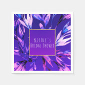 Serviette En Papier Aquarelle violet clair Glam botanique Élégant (Devant)