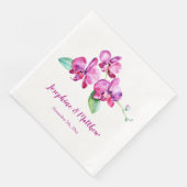 Serviette En Papier Aquarelle violet orchidée Mariage floral (Coin)
