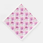 Serviette En Papier Aquarelle violet rose Motif de printemps (Coin)
