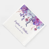 Serviette En Papier Aquarelle violet Succulents Mariage serviettes (Coin)