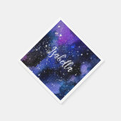 Serviette En Papier Aquarelle violet Univers (Coin)
