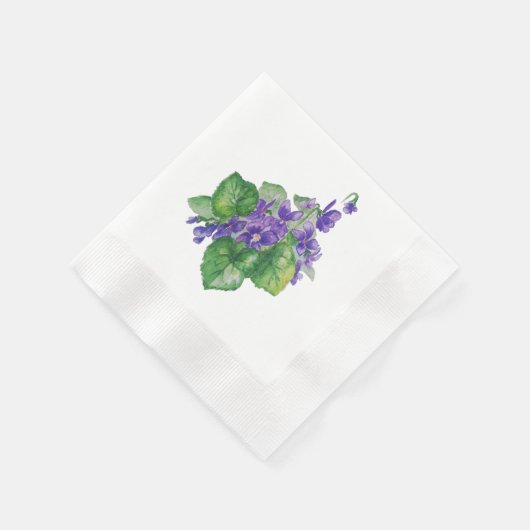 Serviette En Papier Aquarelle Violet Violet Fleur Floral Art (Coin)