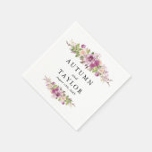 Serviette En Papier Aquarelle violet violet Mariage floral Napkin (Coin)