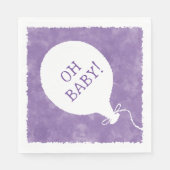 Serviette En Papier Aquarelle violette Baby shower texte personnalisé  (Devant)